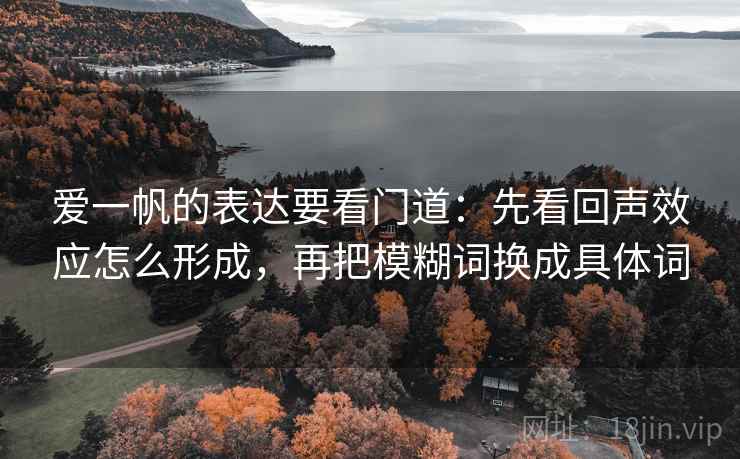 爱一帆的表达要看门道：先看回声效应怎么形成，再把模糊词换成具体词