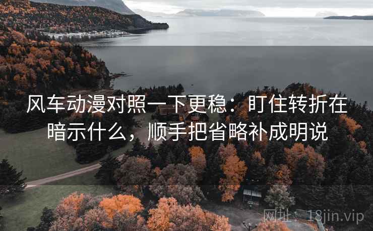 风车动漫对照一下更稳：盯住转折在暗示什么，顺手把省略补成明说